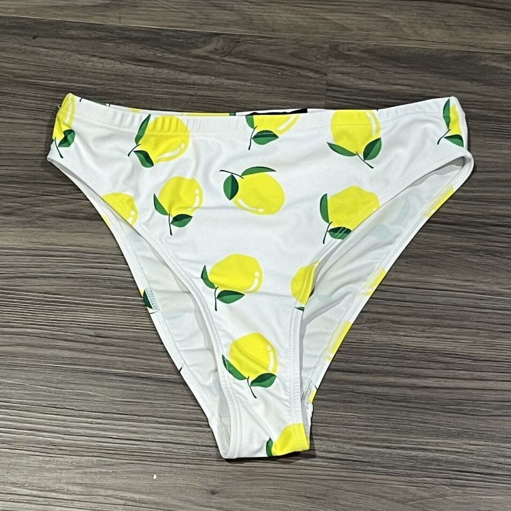 Nasty Gal Bikini Bottoms Don’t Be Bitter Lemon Design Junior Size 4